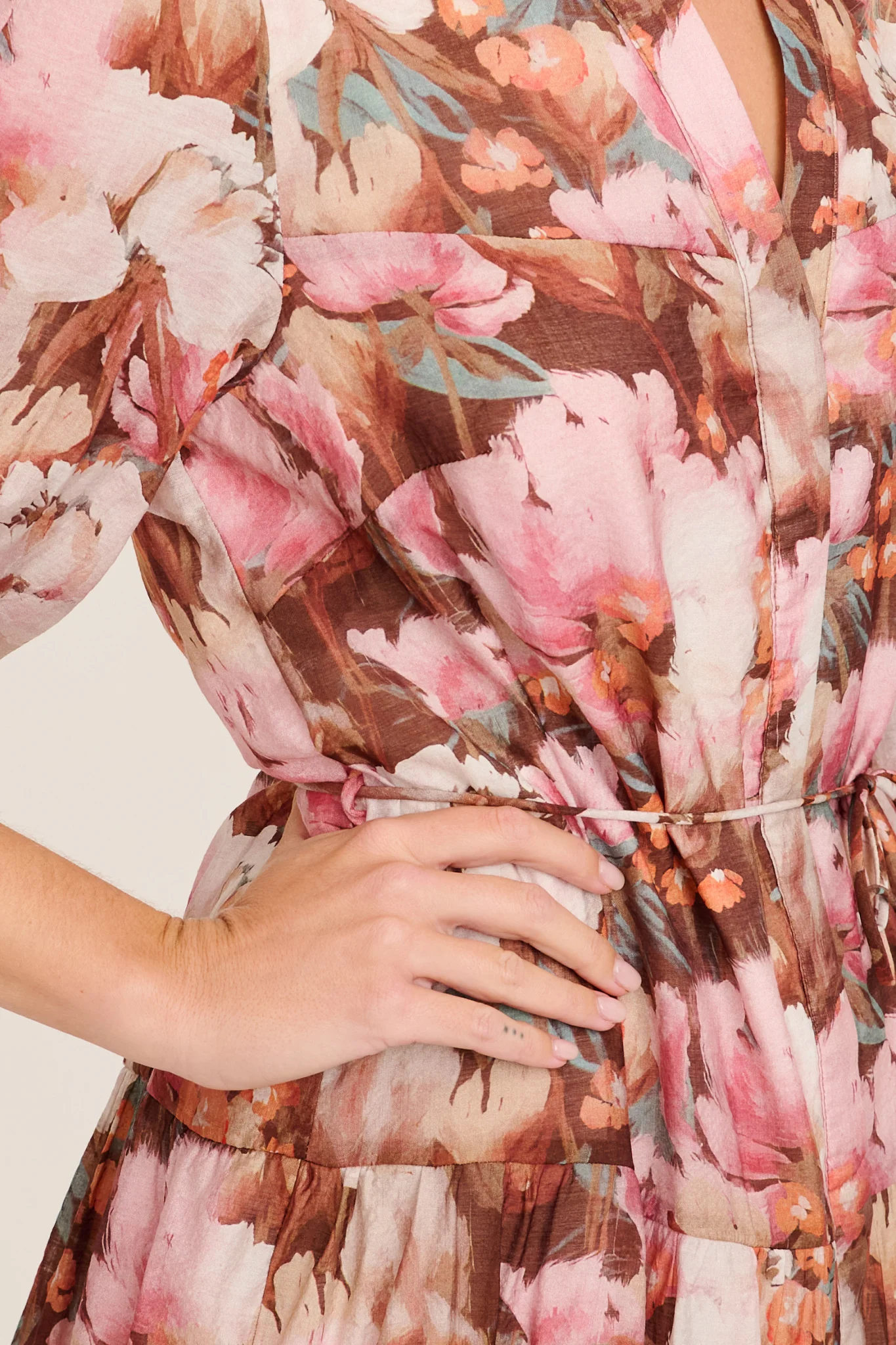 Clarine Dress in Multi Pink and Wine Floral - Image 5
