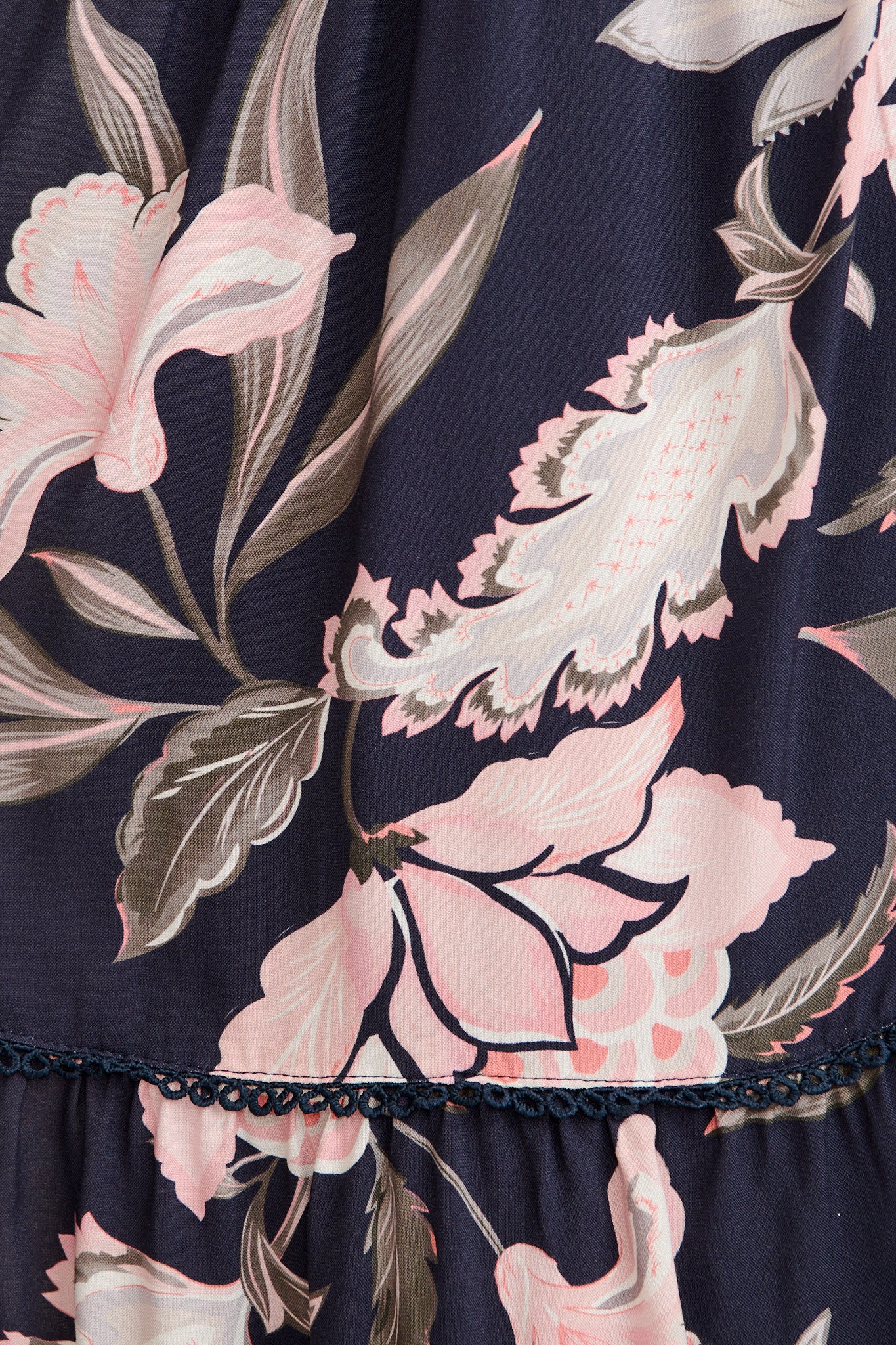 Josia Midi Dress in Navy with Pink Floral - Image 6