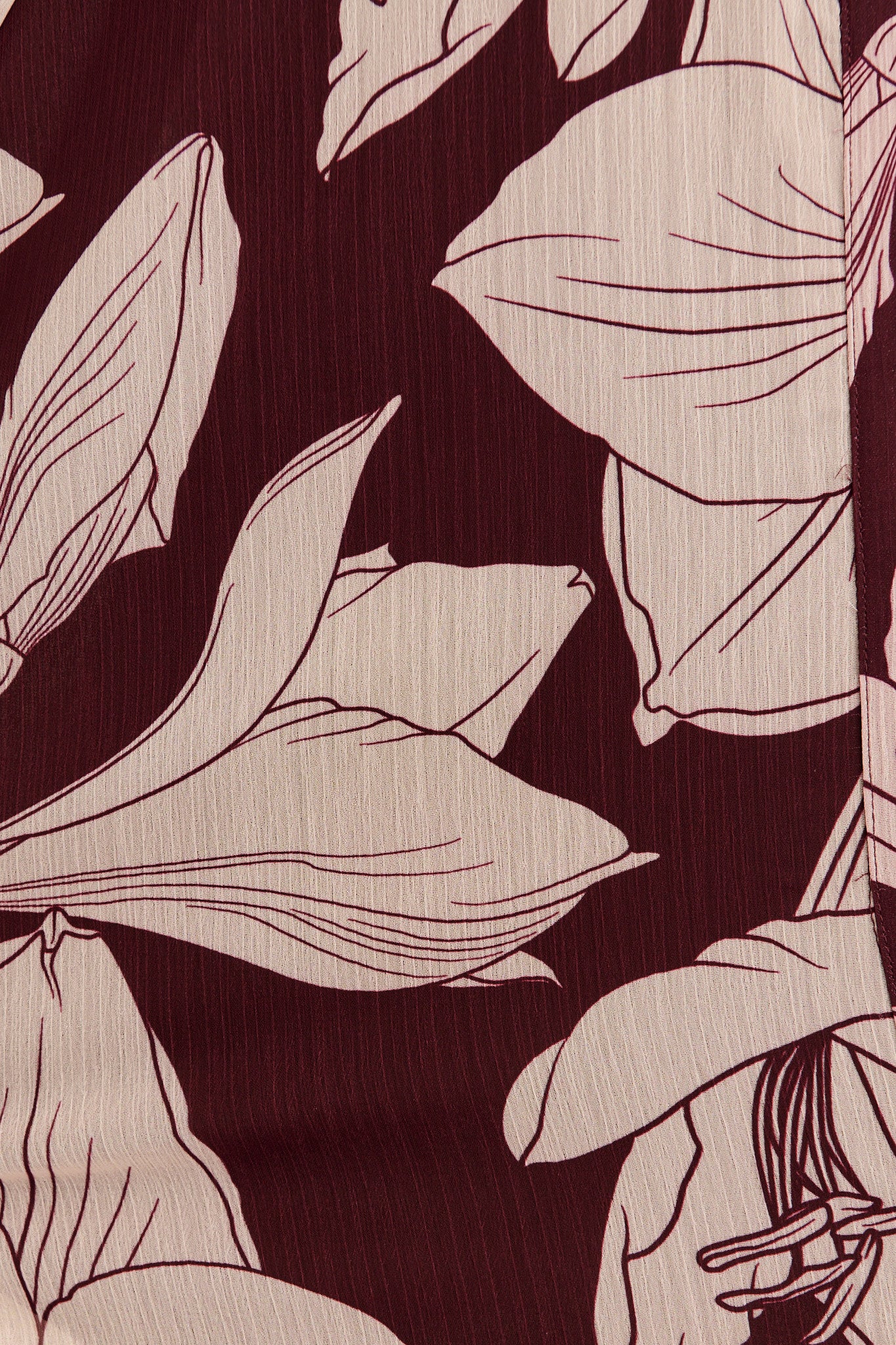 Melina Top in Burgundy and Cream Floral Chiffon - Image 6